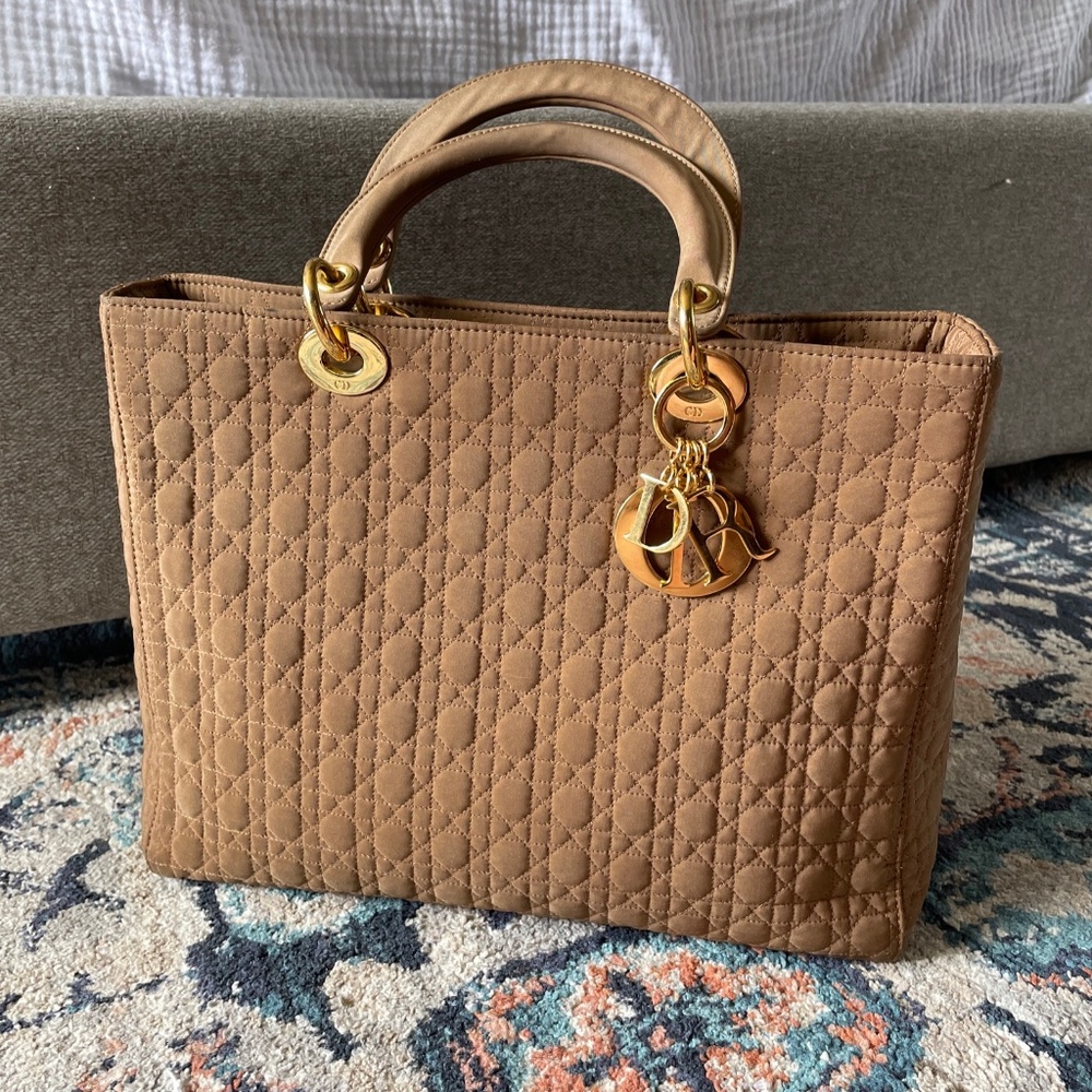 Christian Dior Lady Dior Cannage Nylon Tote